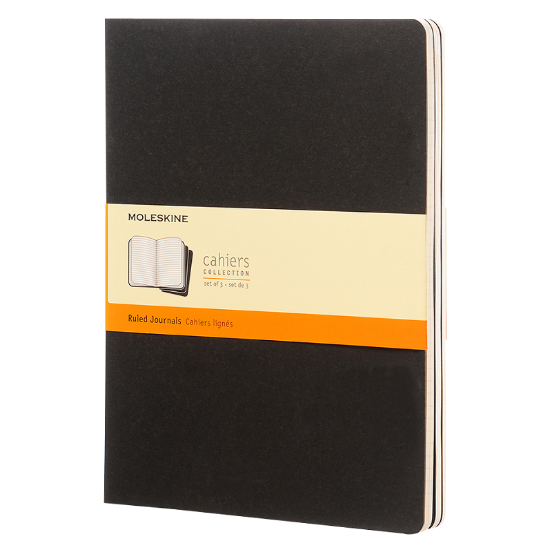 Sešity MOLESKINE 3ks linkované černé XL