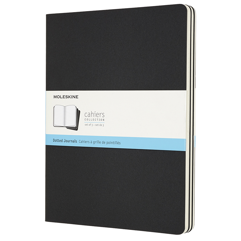 Sešity MOLESKINE 3ks tečkované černé XL