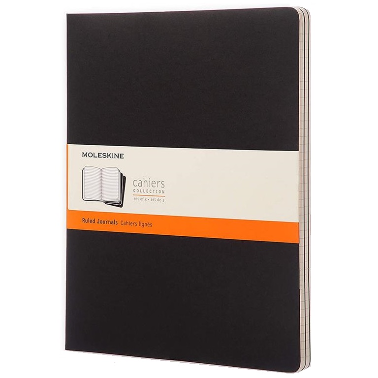 Sešity MOLESKINE 3ks linkované černé XXL