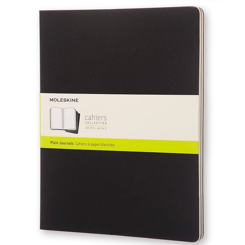 Sešity MOLESKINE 3ks čisté černé XXL