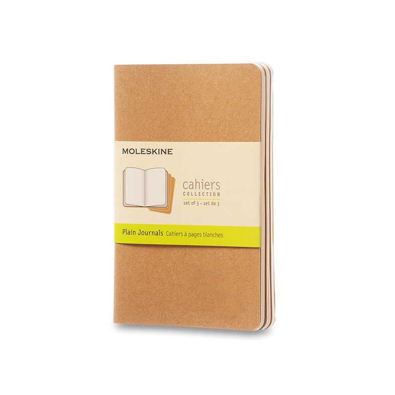 Sešity MOLESKINE 3ks čisté kraft S