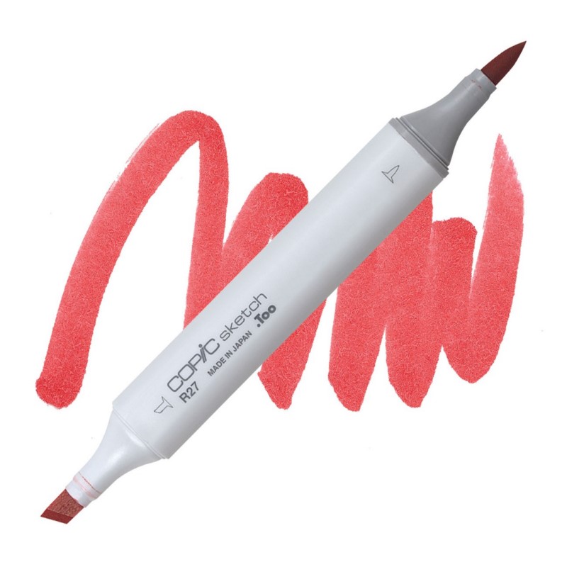 Lihová fixa COPIC Sketch oboustranná Brush & Chisel, R27 Cadmium red