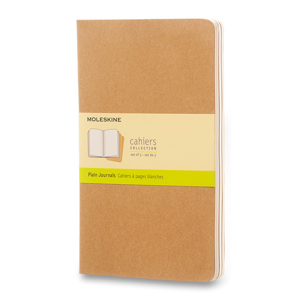 Sešity MOLESKINE 3ks čisté kraft L