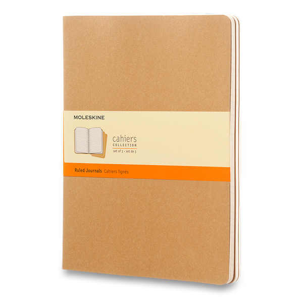 Sešity MOLESKINE 3ks linkované kraft XL