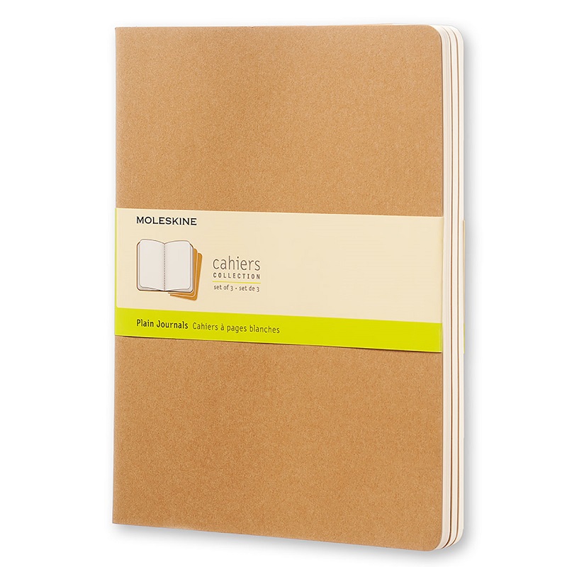Sešity MOLESKINE 3ks čisté kraft XL