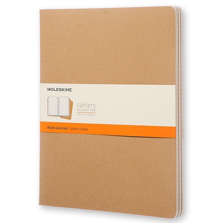 Sešity MOLESKINE 3ks linkované kraft XXL