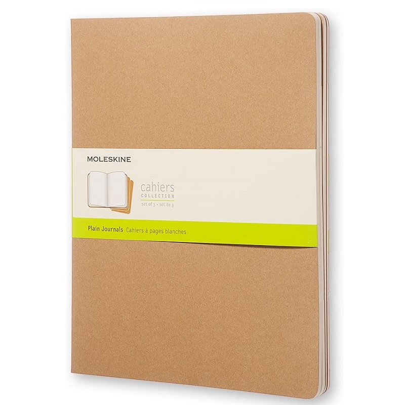 Sešity MOLESKINE 3ks čisté kraft XXL