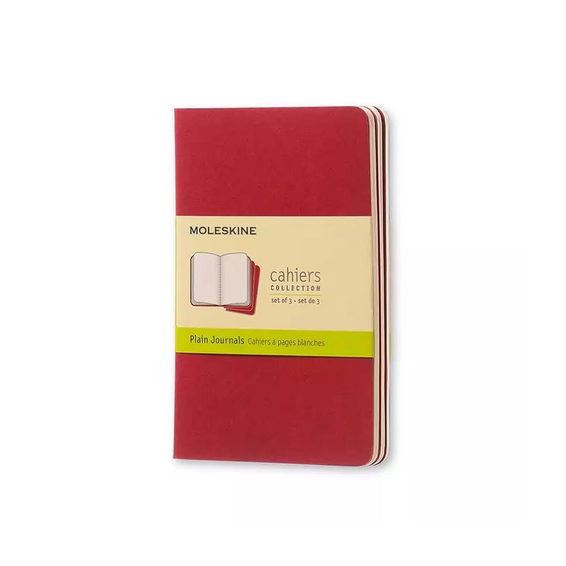 Sešity MOLESKINE 3ks čisté červené S