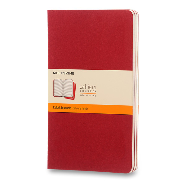 Sešity MOLESKINE 3ks linkované červené L