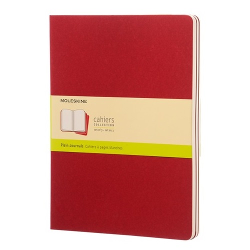 Sešity MOLESKINE 3ks čisté červené L