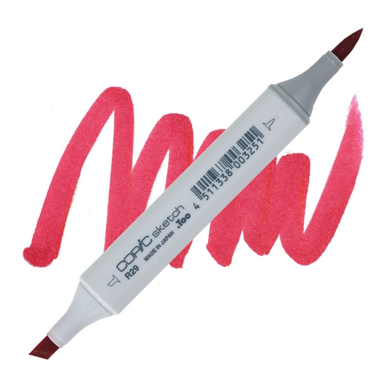 Lihová fixa COPIC Sketch oboustranná Brush & Chisel, R29 Lipstick red