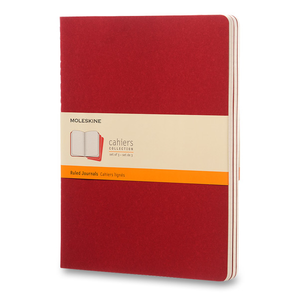 Sešity MOLESKINE 3ks linkované červené XL