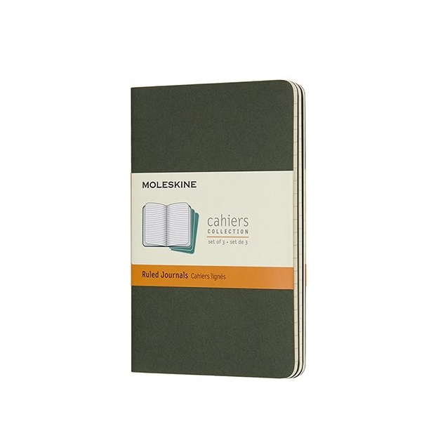Sešity MOLESKINE 3ks linkované tmavě zelené S
