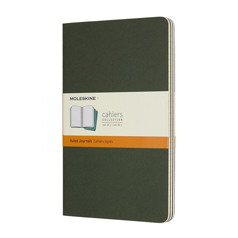 Sešity MOLESKINE 3ks linkované tmavě zelené L
