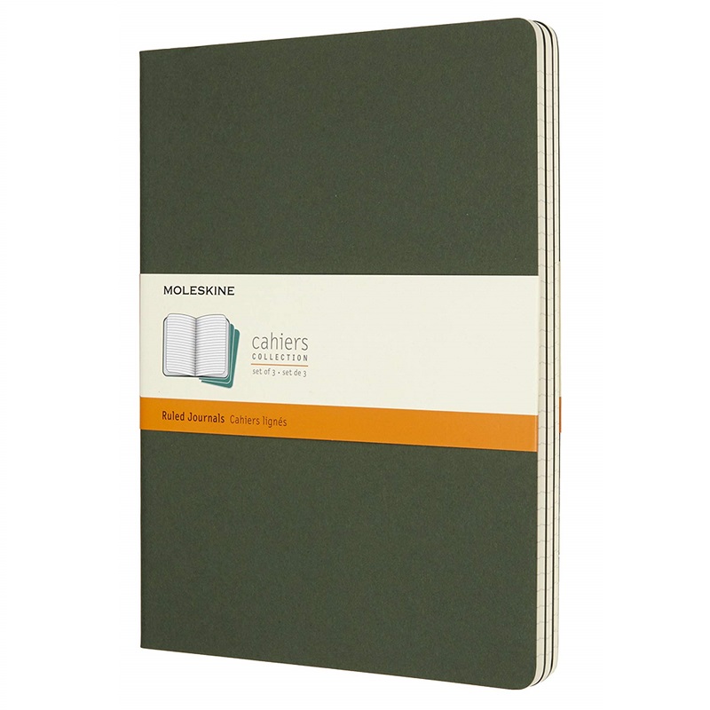 Sešity MOLESKINE 3ks linkované tmavě zelené XL