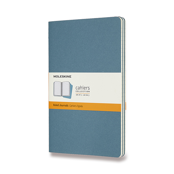 Sešity MOLESKINE 3ks linkované modré L