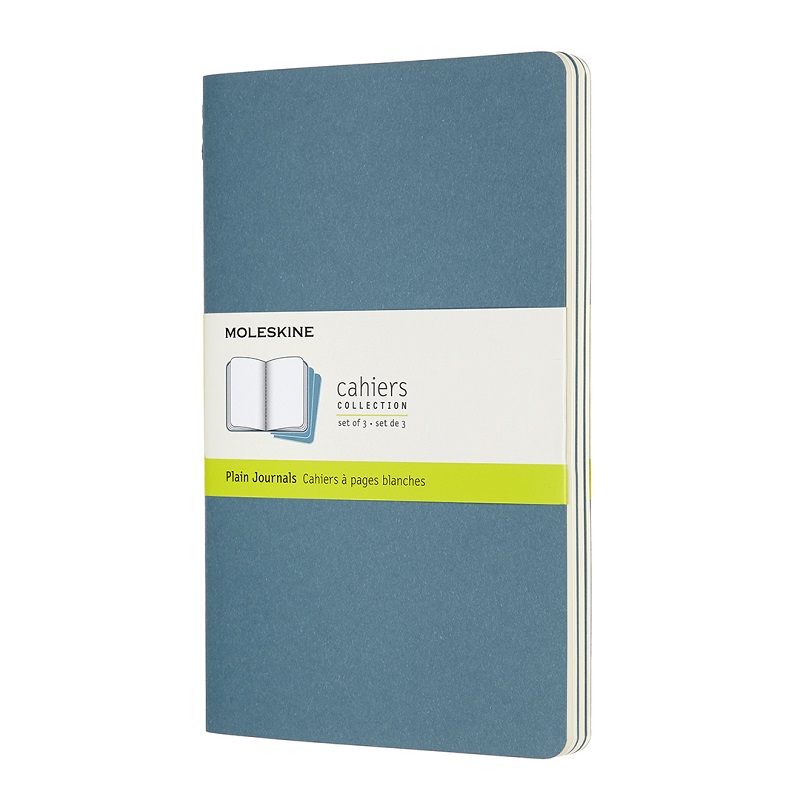 Sešity MOLESKINE 3ks čisté modré L