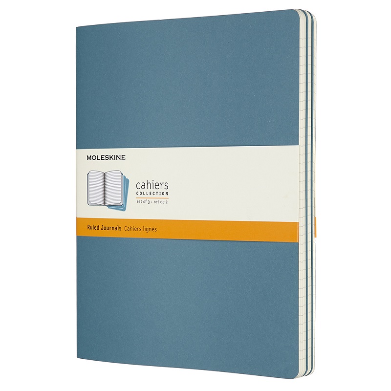 Sešity MOLESKINE 3ks linkované modré XL