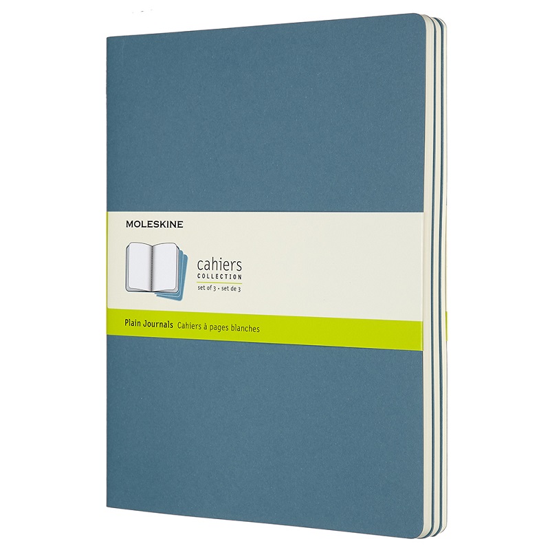 Sešity MOLESKINE 3ks čisté modré XL