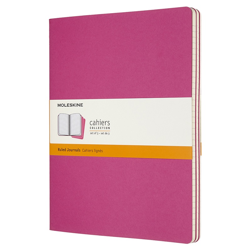 Sešity MOLESKINE 3ks linkované růžové XL