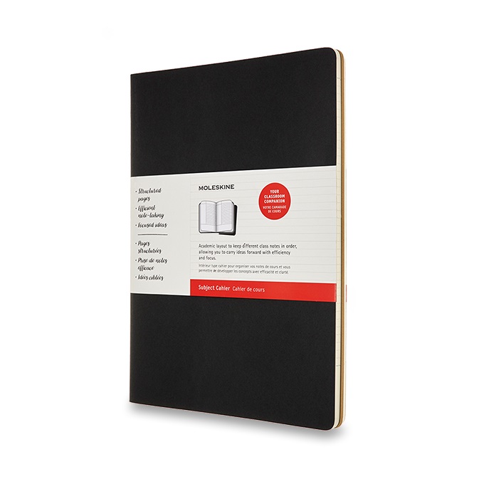 Sešity MOLESKINE 2ks Subject Cahier tvrdé čisté černé/kraft A4