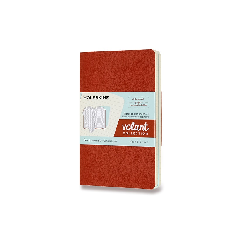Sešity MOLESKINE 2ks Volant linkované červené/modré S