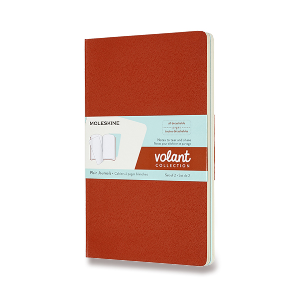 Sešity MOLESKINE 2ks Volant čisté červené/modré L