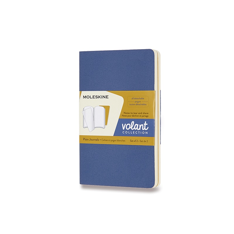 Sešity MOLESKINE 2ks Volant čisté modré/oranžové S