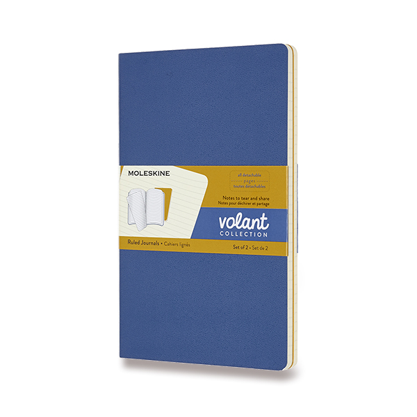 Sešity MOLESKINE 2ks Volant linkované modré/oranžové L