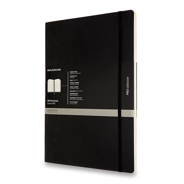 Zápisník MOLESKINE Professional měkký linkovaný černý A4