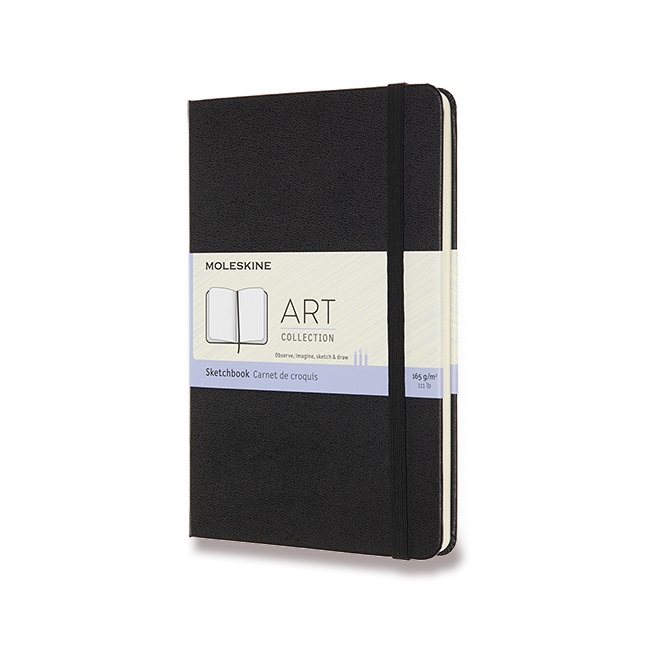 Skicář MOLESKINE tvrdý čistý černý M