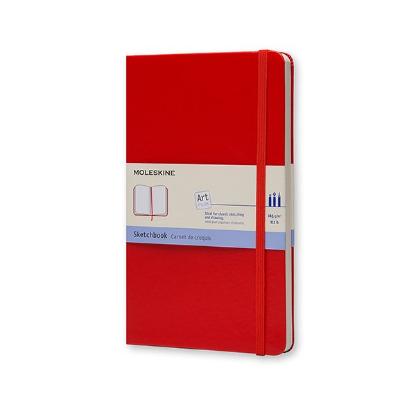 Skicář MOLESKINE tvrdý čistý červený L