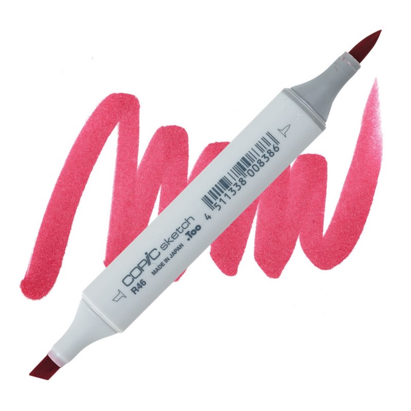 Lihová fixa COPIC Sketch oboustranná Brush & Chisel, R46 Strong red