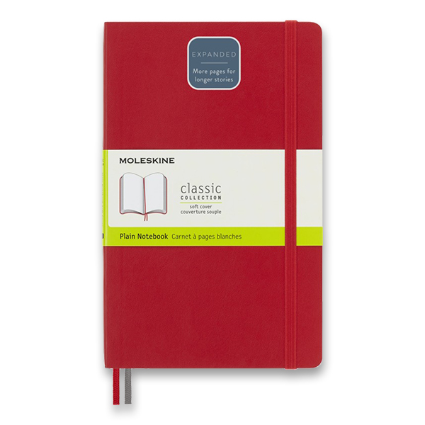 Skicář MOLESKINE měkký čistý červený Expanded L