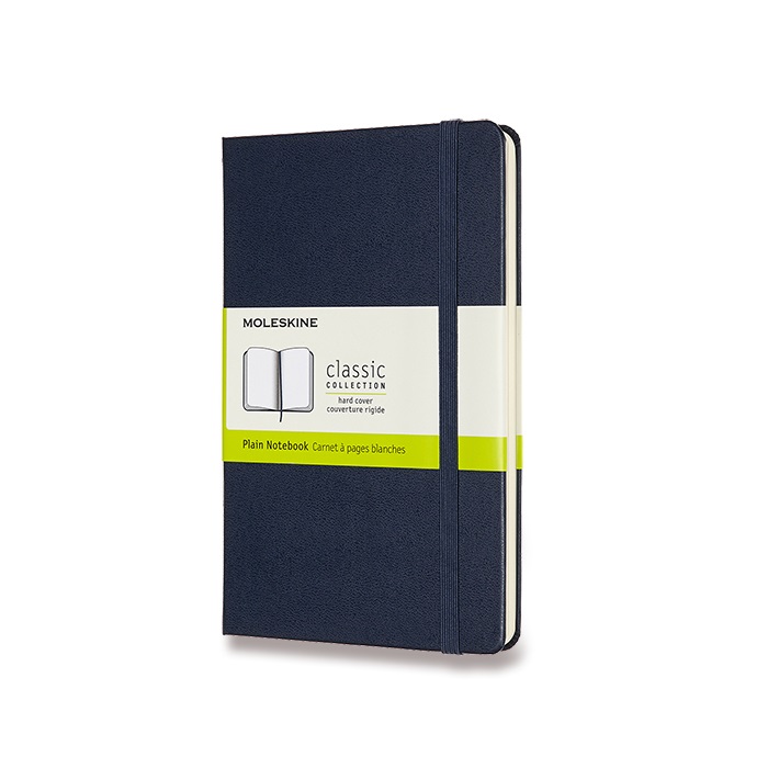 Skicář MOLESKINE tvrdý čistý modrý M