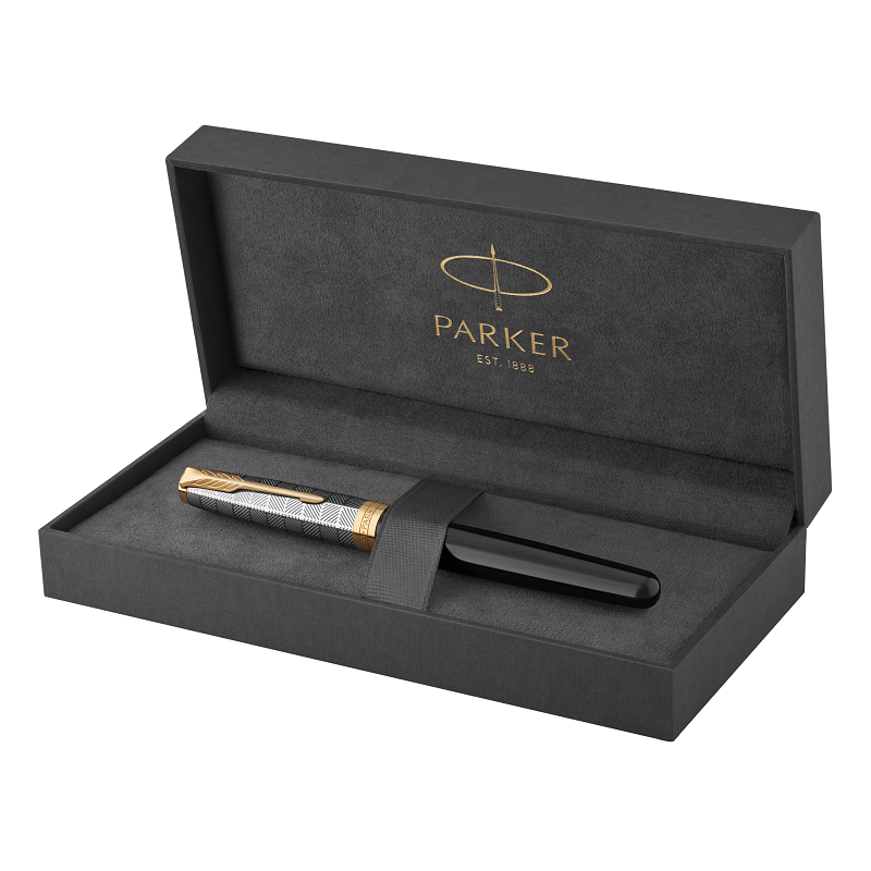 Plnící pero PARKER Sonnet Premium Metal Black GT "F"