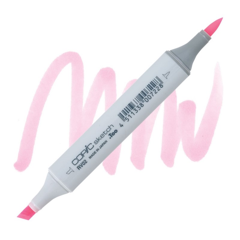 Lihová fixa COPIC Sketch oboustranná Brush & Chisel, RV02 Sugared almond pink