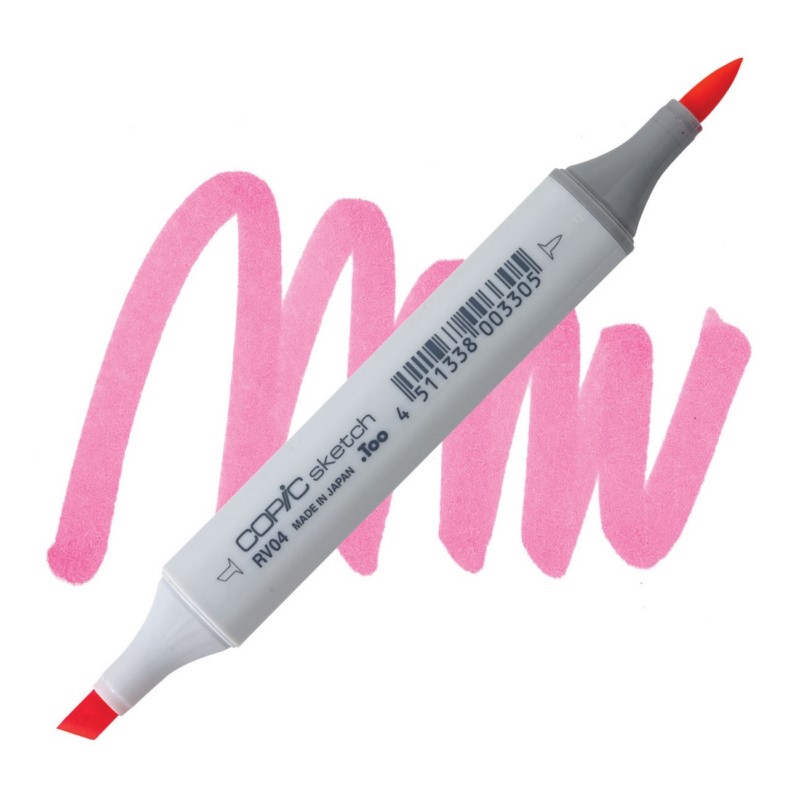 Lihová fixa COPIC Sketch oboustranná Brush & Chisel, RV04 Shock pink