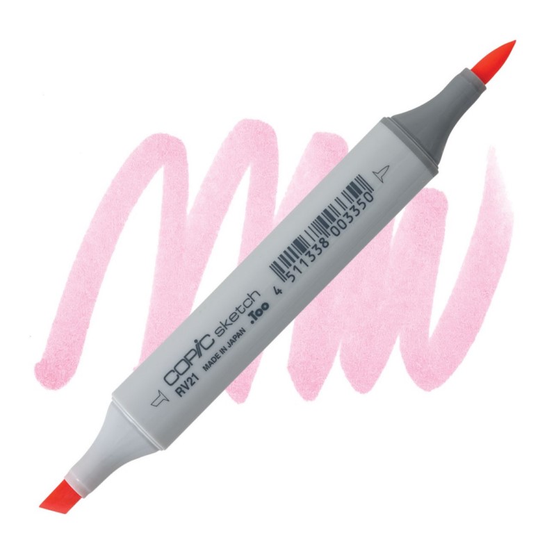 Lihová fixa COPIC Sketch oboustranná Brush & Chisel, RV21 Light pink