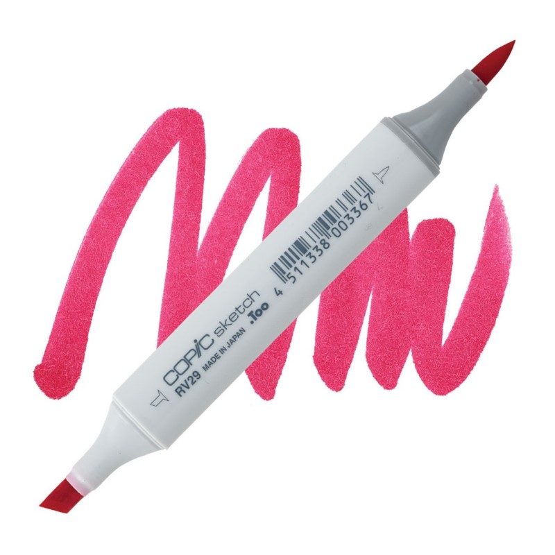 Lihová fixa COPIC Sketch oboustranná Brush & Chisel, RV29 Crimson