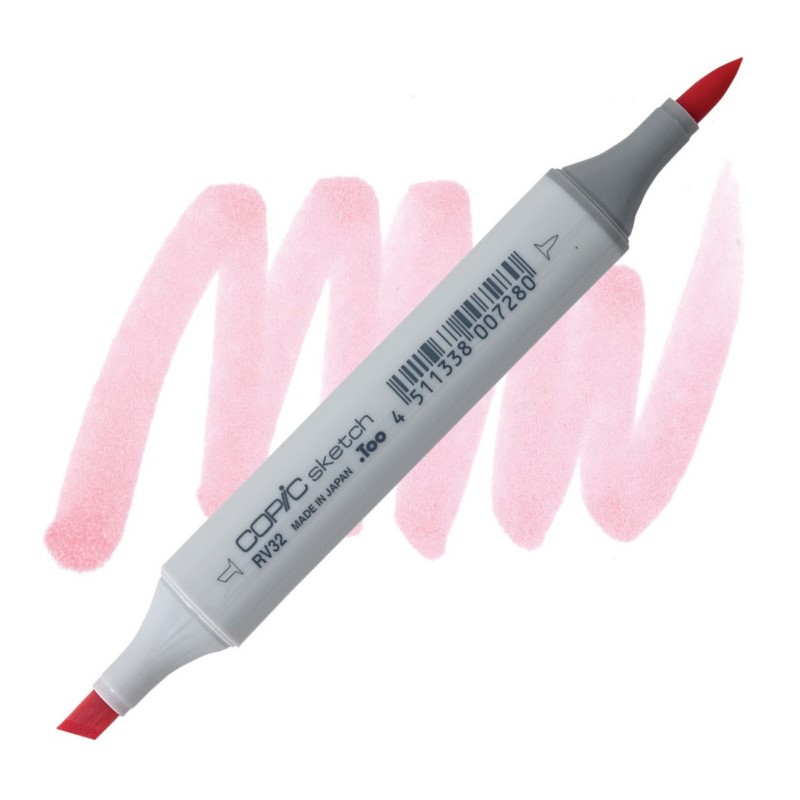 Lihová fixa COPIC Sketch oboustranná Brush & Chisel, RV32 Shadow pink