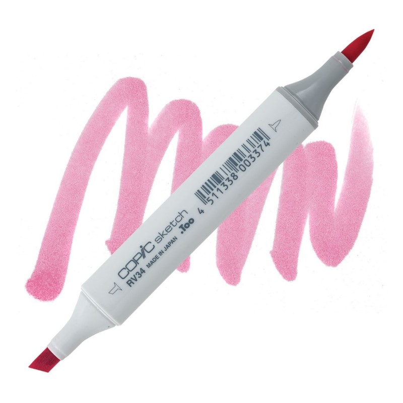 Lihová fixa COPIC Sketch oboustranná Brush & Chisel, RV34 Dark pink