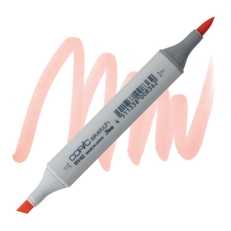 Lihová fixa COPIC Sketch oboustranná Brush & Chisel, RV42 Salmon pink