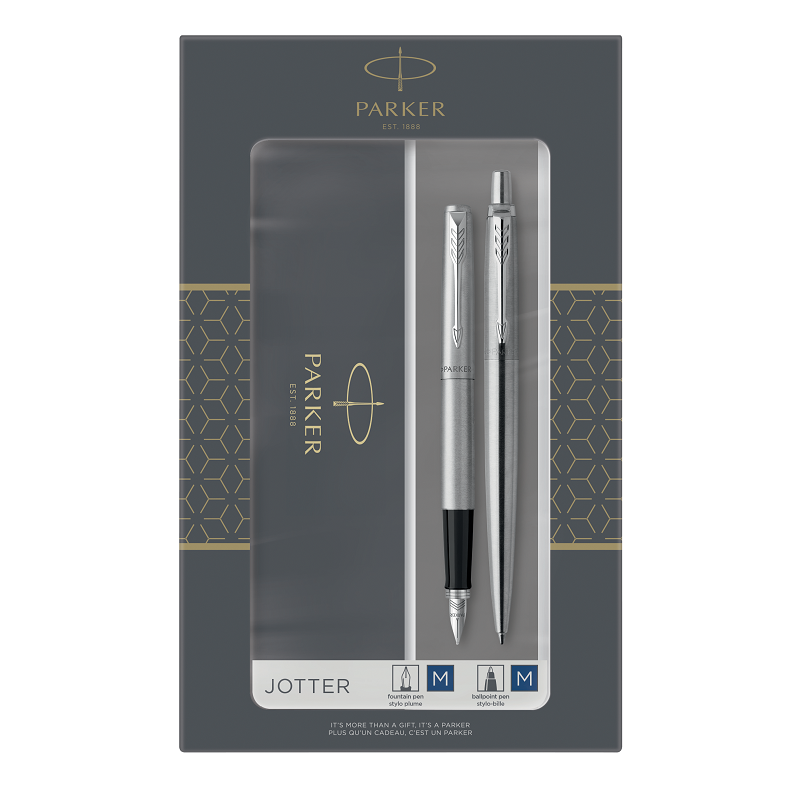 Plnící a kuličkové pero PARKER Jotter Stainless Steel CT Duo Set