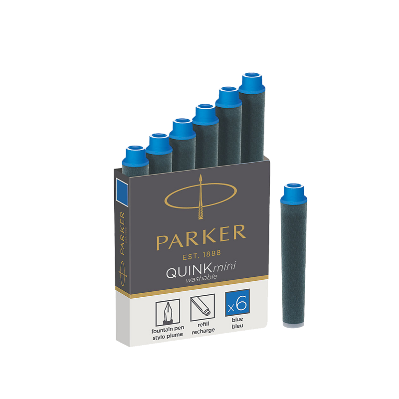 Inkoustové bombičky PARKER modré, 5ks krátké