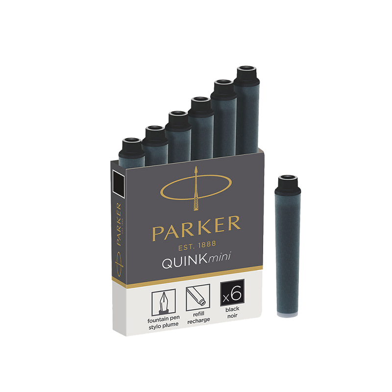 Inkoustové bombičky PARKER černé, 5ks krátké
