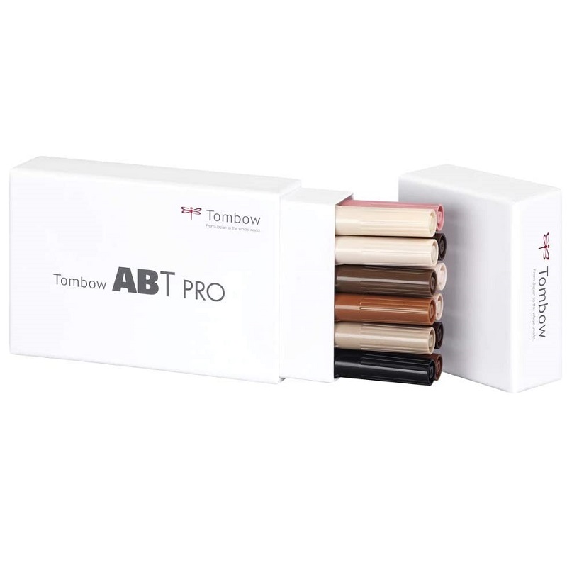 TOMBOW ABT PRO lihový Dual Brush Pen, 12ks pleťové
