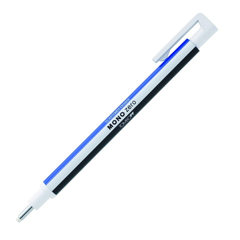 Gumovací tužka TOMBOW MONO Zero, bílá kulatá