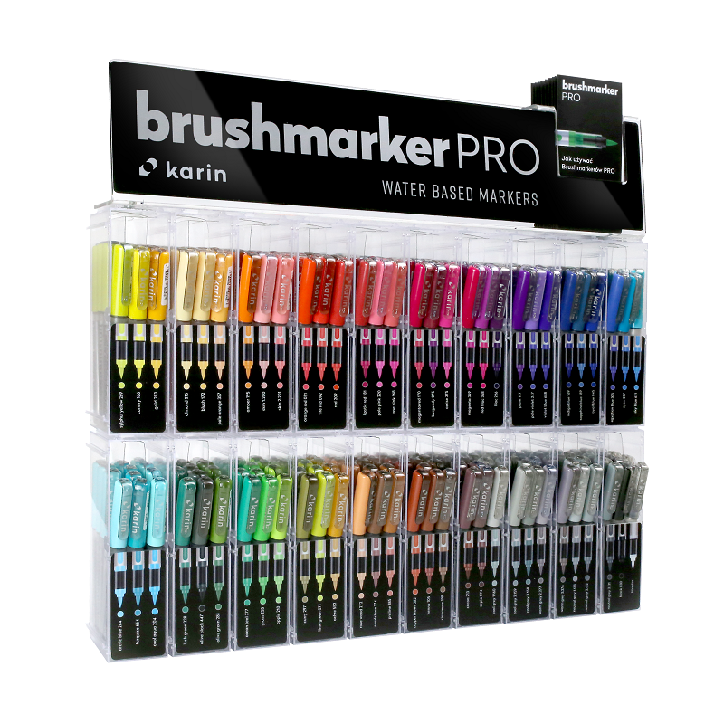 Akvarelové fixy KARIN BrushMarker PRO, 240ks ve stojanu