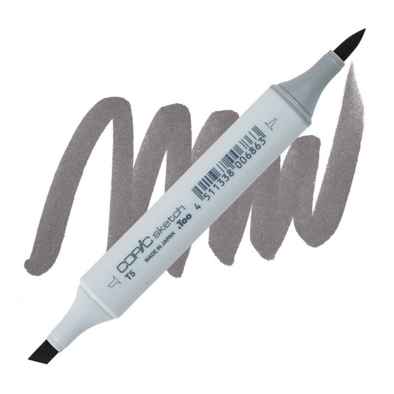 Lihová fixa COPIC Sketch oboustranná Brush & Chisel, T5 Toner gray 5